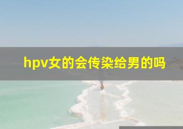 hpv女的会传染给男的吗