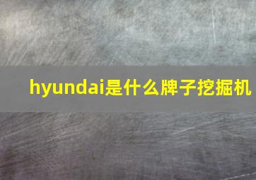 hyundai是什么牌子挖掘机