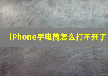 iPhone手电筒怎么打不开了