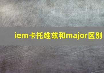 iem卡托维兹和major区别