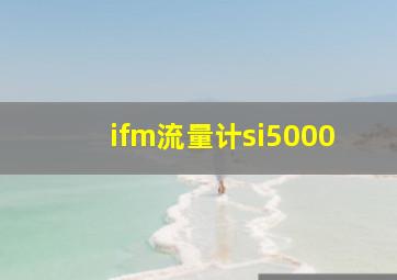 ifm流量计si5000