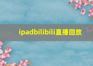 ipadbilibili直播回放