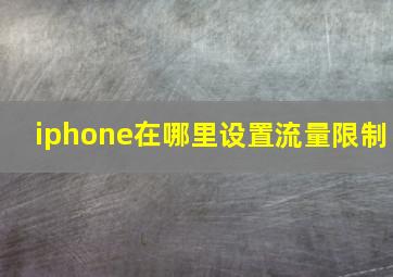 iphone在哪里设置流量限制