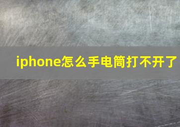 iphone怎么手电筒打不开了