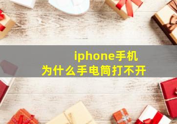 iphone手机为什么手电筒打不开