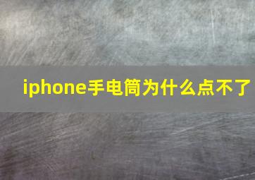 iphone手电筒为什么点不了