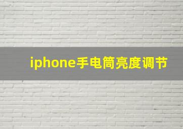 iphone手电筒亮度调节