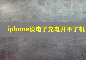 iphone没电了充电开不了机