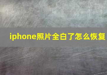 iphone照片全白了怎么恢复