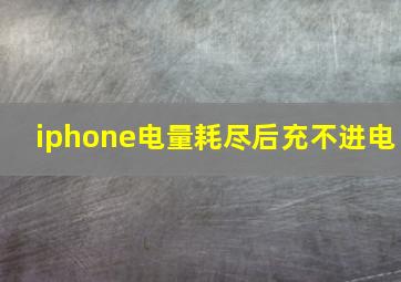 iphone电量耗尽后充不进电