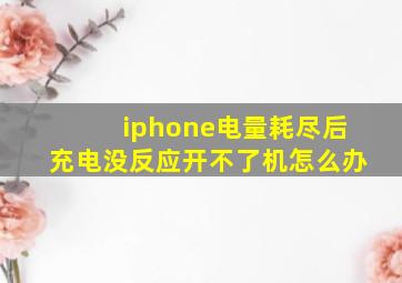 iphone电量耗尽后充电没反应开不了机怎么办