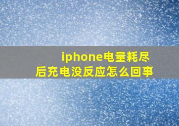 iphone电量耗尽后充电没反应怎么回事