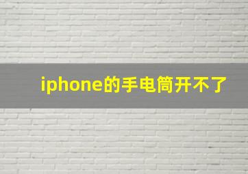 iphone的手电筒开不了