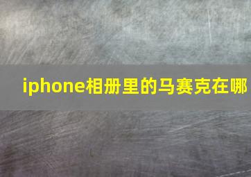 iphone相册里的马赛克在哪