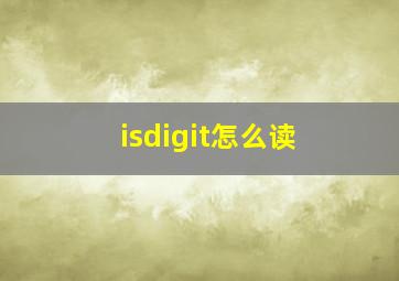 isdigit怎么读