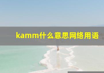 kamm什么意思网络用语