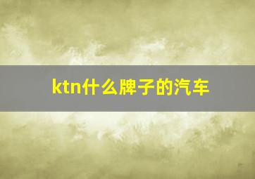 ktn什么牌子的汽车