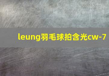 leung羽毛球拍含光cw-7