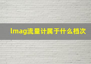 lmag流量计属于什么档次