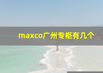 maxco广州专柜有几个