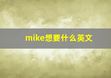 mike想要什么英文