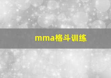 mma格斗训练