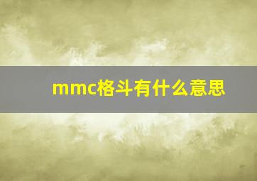 mmc格斗有什么意思