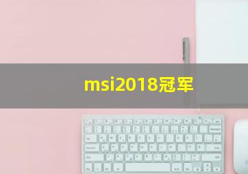 msi2018冠军