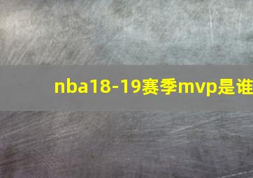 nba18-19赛季mvp是谁