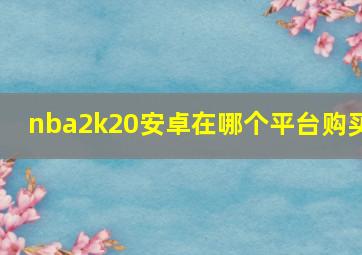 nba2k20安卓在哪个平台购买