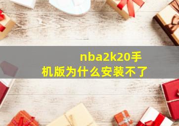 nba2k20手机版为什么安装不了