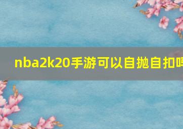 nba2k20手游可以自抛自扣吗