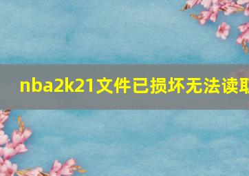 nba2k21文件已损坏无法读取