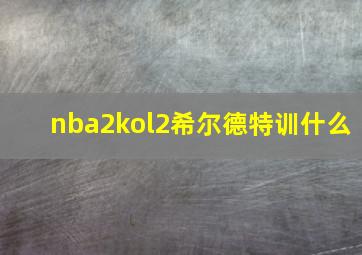 nba2kol2希尔德特训什么