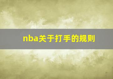 nba关于打手的规则