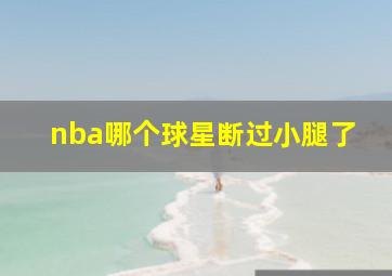 nba哪个球星断过小腿了