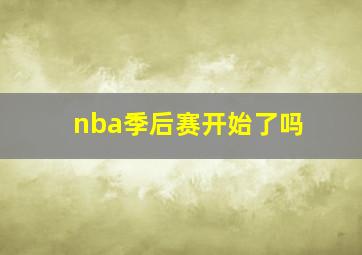 nba季后赛开始了吗