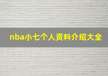 nba小七个人资料介绍大全