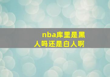 nba库里是黑人吗还是白人啊