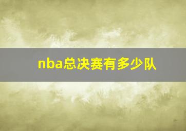 nba总决赛有多少队