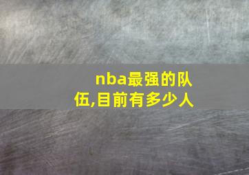 nba最强的队伍,目前有多少人