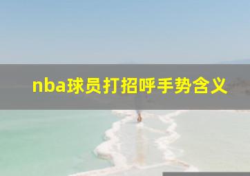 nba球员打招呼手势含义