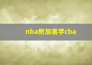 nba附加赛学cba