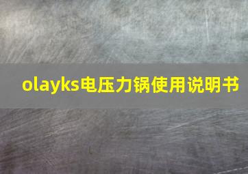 olayks电压力锅使用说明书