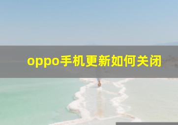 oppo手机更新如何关闭