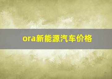 ora新能源汽车价格