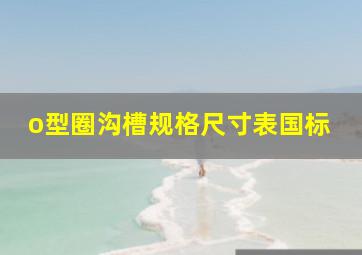 o型圈沟槽规格尺寸表国标