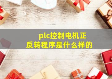 plc控制电机正反转程序是什么样的