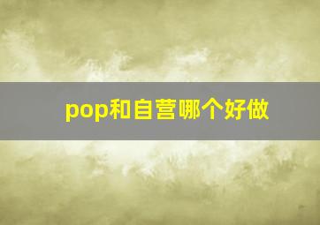 pop和自营哪个好做