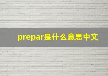 prepar是什么意思中文